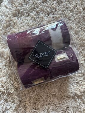 Equestrian Stockholm Merlot Gold Polo Wraps - Set of 4
